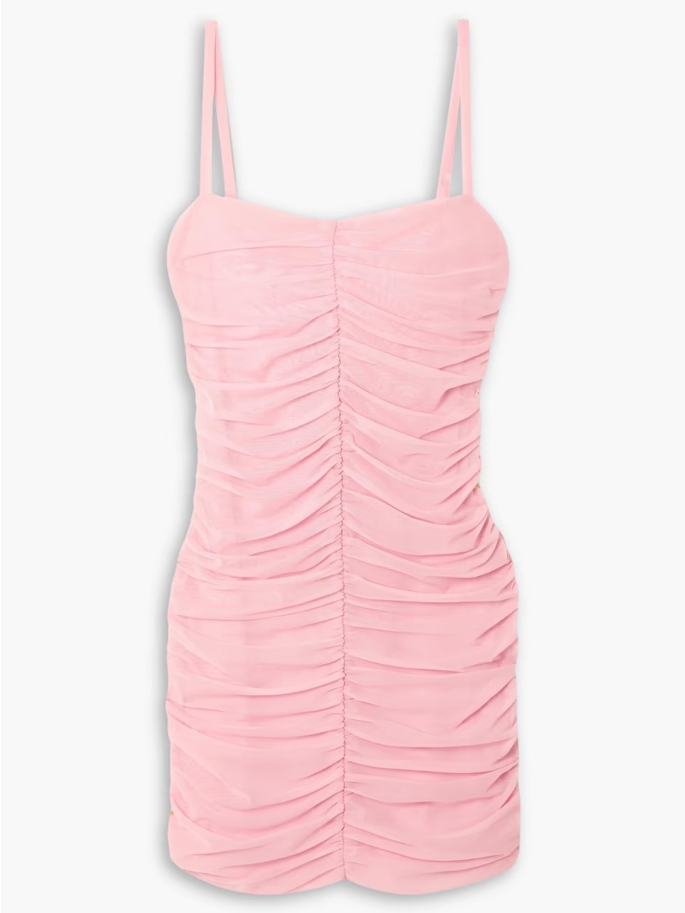 Marysia Vendue Ruched Stretch-tulle
Mini Dress In Pink